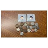 MERCURY DIME, 2-V NICKLES, WHEAT & STEEL 1 CENT
