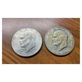 (2) EISENHOWER DOLLAR COINS