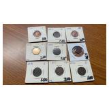 (9) INDIAN HEAD PENNIES