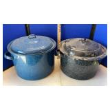 (2) ROASTING POTS