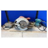 (2) CIRCULAR SAWS, JIG SAW & PALM SANDER