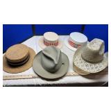 ASSORTED WESTERN HATS, GLOVES & SOCCER BALL