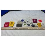 ASSORTED ADV. MAGNETS, CLIPS & KEY CHAINS