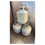 (3) EMPTY PROPANE BOTTLES