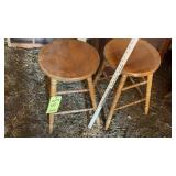 PAIR OF WOODEN STOOLS
