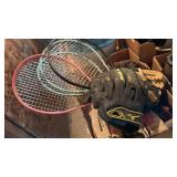 TENNIS RACKETS AND BASEBALL GLOVES