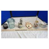 PLATES, JAR, CREAM & SUGAR & MISC. GLASS