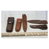 (5) LEATHER KNIFE SHEATHES