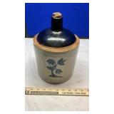 BLUR RIBBON BRAND STONEWARE CROCK JUG