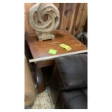 WOOD SIDE TABLE MEASURES 27" X 27" X 24" T