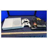 X BOX ONE S WITH (2) CONTROLLERS AND SONY DVD