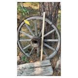 WOOD WAGON WHEEL MEASURES 36" WIDE