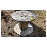 ROUND WOOD SPOOL MEASURES 36" W X 27" T