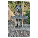 CARVED WOOD BEAR MEASURES 29" T