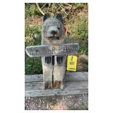 CARVED WOOD BEAR MEASURES 29" TALL