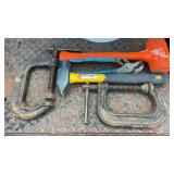 HAMMERS, C-CLAMPS, PLIERS & ASSORTED TOOLS