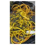 (2) EXTENSION CORDS AND SHOP LIGHT