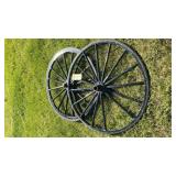 (2) METAL WAGON WHEELS MEASURES 41"W