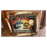 NANCY POOL TABER BUFFALO CARVED WALL HANGING
