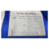 (5) APOLLO MOON LANDING NEWSPAPERS