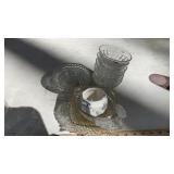 BEER GLASES, PRESSED GLASS BOWL & MISC GLASS