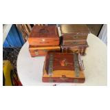 (5) WOOD TRINKET BOXES