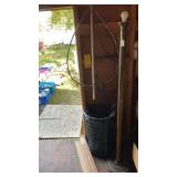 FLOOR LAMP, ICE FISHING POLE & NET