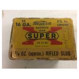 (12)+/- 16 Ga. 2 3/4" Shotshells In Vintage Box