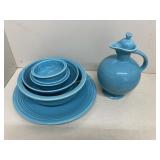 Turquoise Fiestaware. HLC. Vase Stopper Chipped