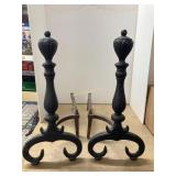 Cast Iron Andirons. 20 In Tall