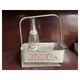 Pepsi Cola carrier & 10oz Pepsi bottle
