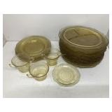 Vintage Amber Yellow Depression Glass