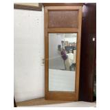 Oak framed wall mirror, 17.5 x 46.6