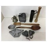 Tin Molds & Wooden Utensils.