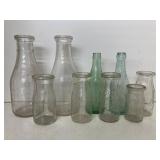 Milk & soda bottles-Liverpool qt, Glenlook Dairies