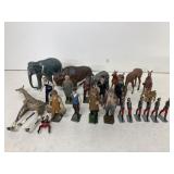 Metal Animals & People. Larger Elephant is 3 In L