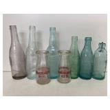 Vintage soda & milk bottles