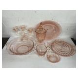 Pink Depression Glass.