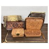 Tooled Leather Purses&Vintage Reptile Skin Purse