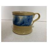 Antique Yellow Ware Mug w/Seaweed decoration