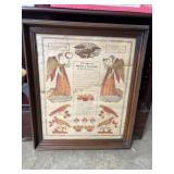 1840 framed Certificate of Birth & Baptism