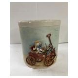 Crock with Clay Work by Arlis Krammes.