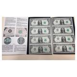 2-1985 Series Uncut sheets of four $1 Federal