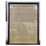 The Perry County Democrat 1909. Framed Paper