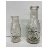 Reisingerï¿½s qt & pint milk bottles, painted