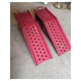 Pair steel car ramps