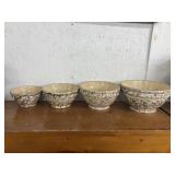 Vintage Spongeware Bowls. Some Cracks & Chips