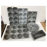 Gray Speckled Enamelware Pieces.