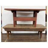 2 Hand-Made Wooden Stools.