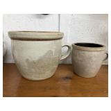 Large & Small Crocks w/handles